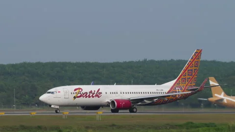 Batik Air Boeing 737 take off Stock Footage 332876987