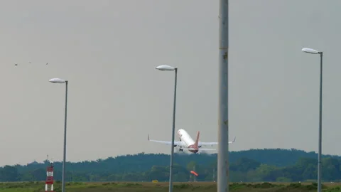 Batik Air Malaysia Boeing 737-800 9M-LCP taking off from Kuala Lumpur airport Stock Footage 346983969