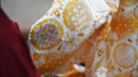 Batik, Close Up hand and canting Stock Footage 143975647