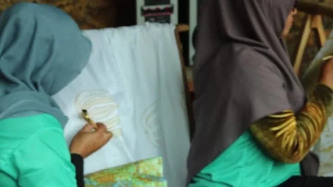 Batik crafts 스톡 동영상 233827843