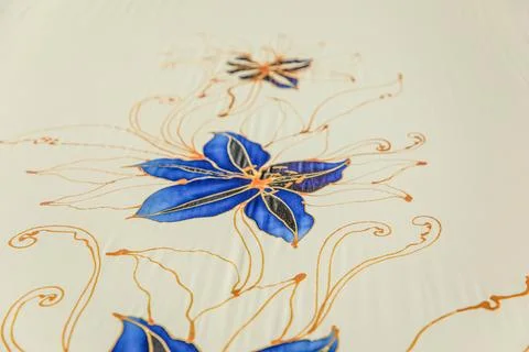 Batik design motif and pattern. traditional Malaysian fabric 스톡 사진