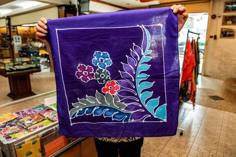 Batik design motif and pattern. traditional Malaysian fabric Stock Photos