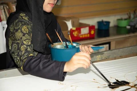 Batik design motif and pattern. traditional Malaysian fabric 스톡 사진
