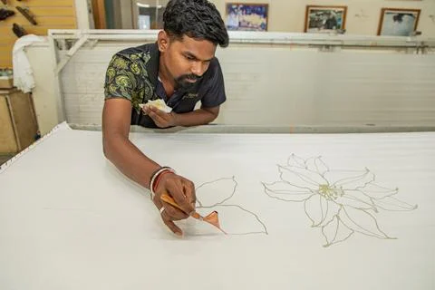 Batik design motif and pattern. traditional Malaysian fabric Stock Photos