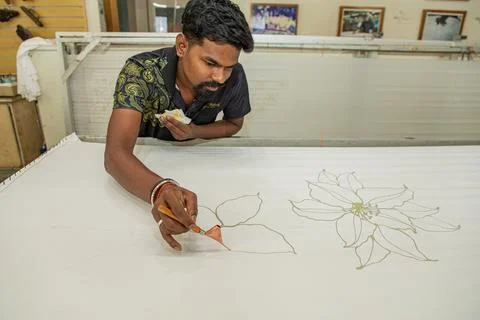 Batik design motif and pattern. traditional Malaysian fabric Stock Photos