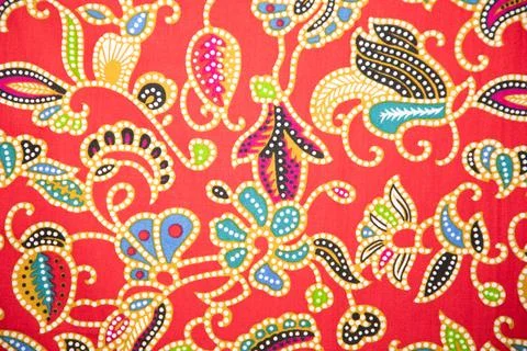 Batik design motif and pattern. traditional Malaysian fabric 스톡 사진