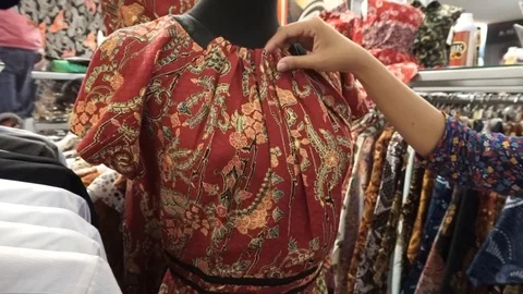 Batik dress Stock Footage