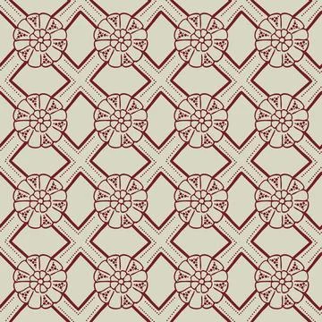 Batik flower abstract geometric pattern イラスト素材