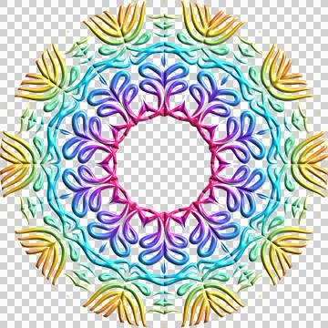 Batik flower line art pattern of indonesian culture traditional caleidoscope Stock Illustration