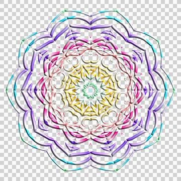 Batik flower line art pattern of indonesian culture traditional caleidoscope Illustrazione stock