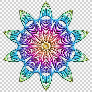 Batik flower line art pattern of indonesian culture traditional caleidoscope Stock Illustration