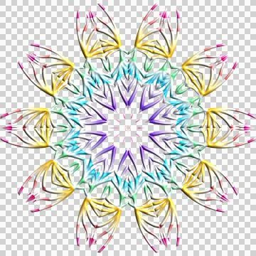 Batik flower line art pattern of indonesian culture traditional caleidoscope Stock Illustration