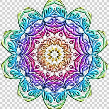 Batik flower line art pattern of indonesian culture traditional caleidoscope Stock Illustration