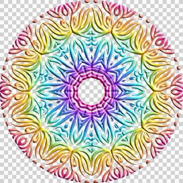 Batik flower line art pattern of indonesian culture traditional caleidoscope Illustrazione stock