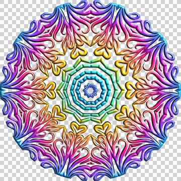 Batik flower line art pattern of indonesian culture traditional caleidoscope Illustrazione stock