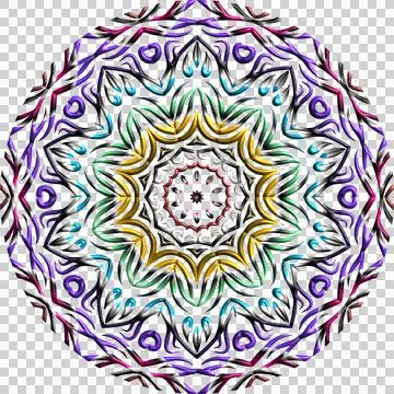 Batik flower line art pattern of indonesian culture traditional caleidoscope Stockillustratie