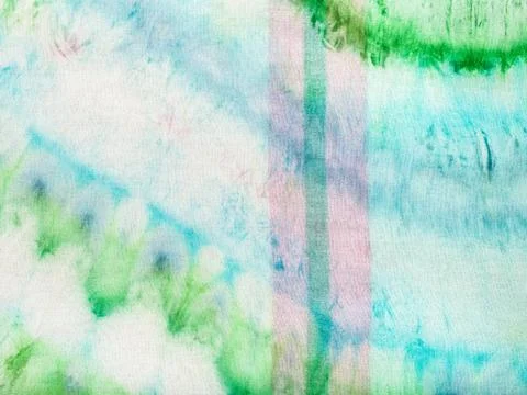 Batik with green pattern and pink stripe textile background - abstract blu... Stockfoto's