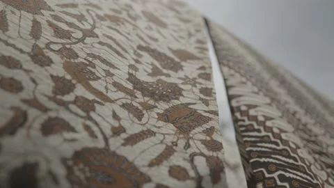 Batik in Java Traditional Fabric of Indonesia - Hanged Cloths Blown by The Wind Video stock 178493893