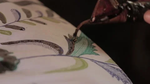 Batik Making in Cirebon West Java Indonesia - Traditional Indonesian Fabric Video stock 155271354