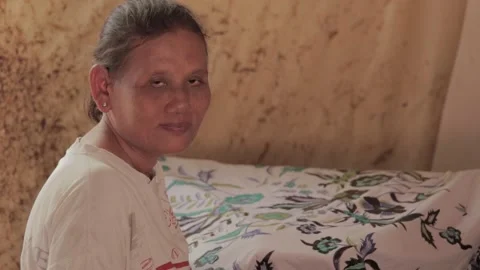 Batik Making in Cirebon West Java Indonesia - Traditional Indonesian Fabric Video stock 155271419