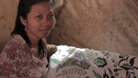 Batik Making in Cirebon West Java Indonesia - Traditional Indonesian Fabric Video stock 155271449