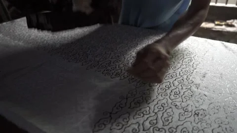 Batik Making in Cirebon West Java Indonesia - Traditional Indonesian Fabric Video stock 155271529