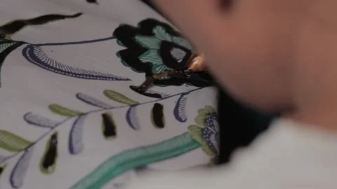 Batik Making in Cirebon West Java Indonesia - Traditional Indonesian Fabric Video stock 155271692