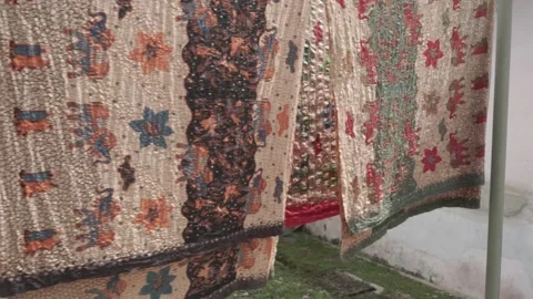 Batik Making in Cirebon West Java Indonesia - Traditional Indonesian Fabric Video stock 155271918