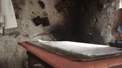 Batik Making in Cirebon West Java Indonesia - Traditional Indonesian Fabric Video stock 155272008