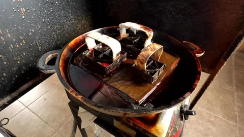 Batik Making process in a factory in Indonesia Stock Footage 319625252