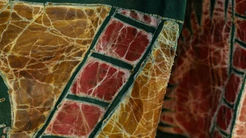 Batik manufacture - Close up [pattern visible] Stock Footage 105499289
