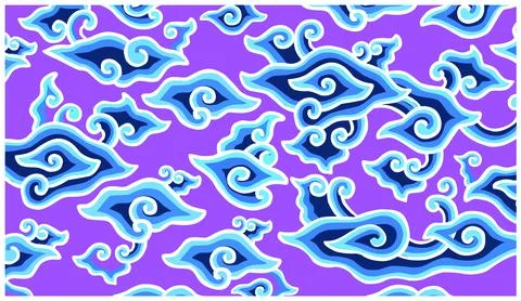 Batik mega mendung Illustrazione stock