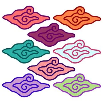 Batik Mega Mendung pattern background. Modern style. Indonesian's culture.  스톡 일러스트