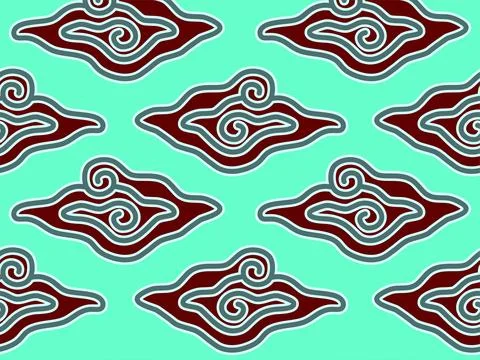 Batik Mega Mendung pattern background. Modern style. Indonesian's culture. Ilustración de archivo