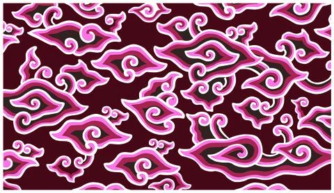 Batik mega mendung pink Illustrazione stock