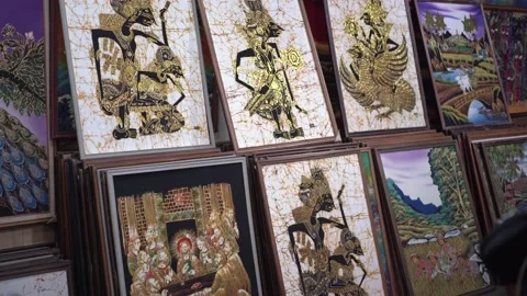 Batik Painting with Java motive is a traditional culture from Indonesia Video stock 167427645