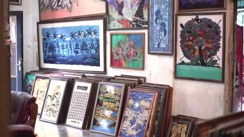 Batik Painting with Java motive is a traditional culture from Indonesia Video stock 167427650