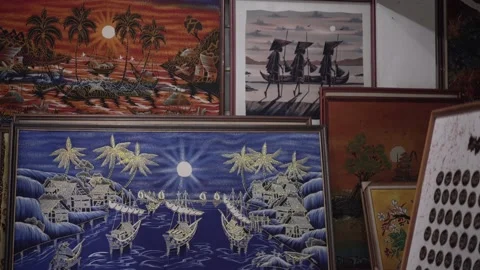 Batik Painting with Java motive is a traditional culture from Indonesia Video stock 167427710