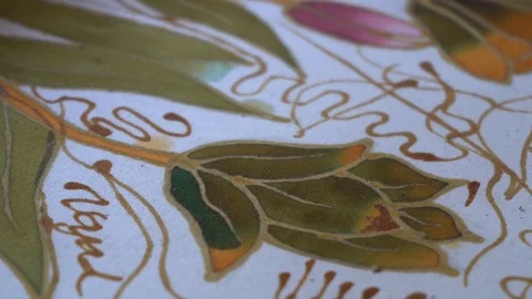Batik painting  process with blur background Stock Footage 121134067