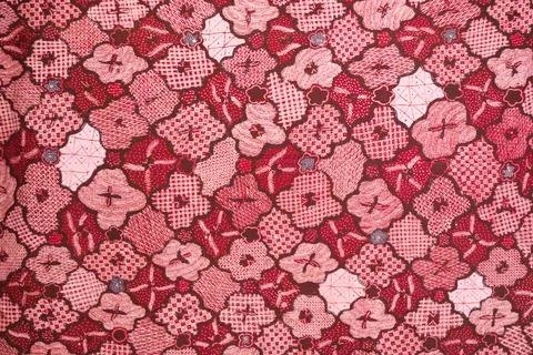 Batik Pattern Sekar Jagad red Version Stock Photos