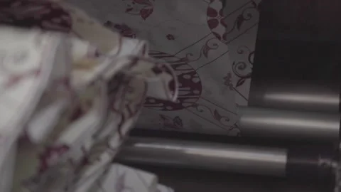 Batik printing machine in textile factory Stock Footage 248798435