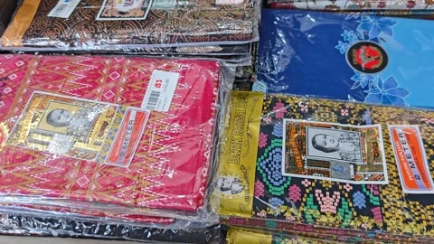 Batik sarong cloth Video stock 326173490