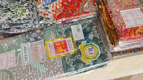 Batik sarong cloth Video stock 326173500