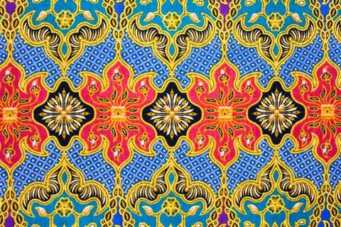 Batik sarong  pattern background in Thailand, traditional batik sarong in Asi Stock Photos
