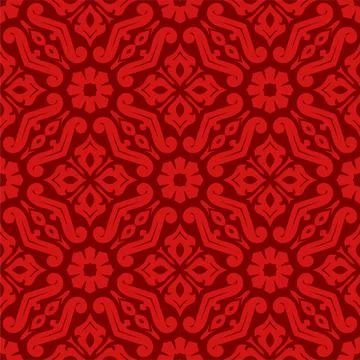 Batik seamless background. Songket pattern ornament with vintage style Stock Illustration