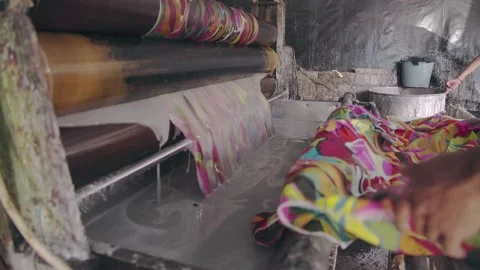 Batik Setting Color Fixing for batik printing Stock Footage 277216513