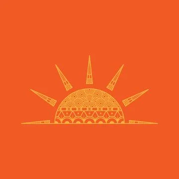 Batik Sunset logo Stock Illustration