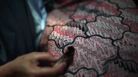 Batik Tulis Stock Footage 91290505