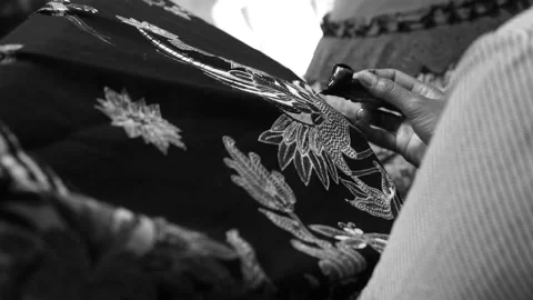 Batik Tulis Stock Footage 131444611
