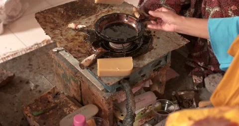 Batik Workshop Traditional Natural Dye Drawing On Fabric 16 Video stock 239659178